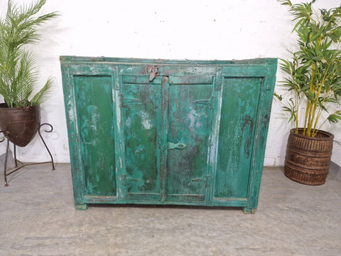 Large Vintage Indian Kitchen Island Sideboard Console Table Drinks Tv Cabinet