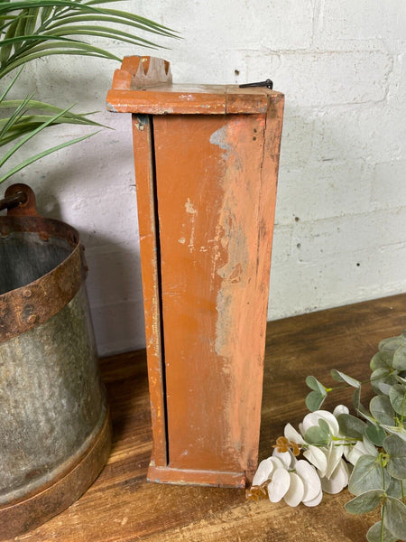 Vintage Rustic Indian Wooden Glazed Shop Display Bathroom Kitchen Wall Cabinet