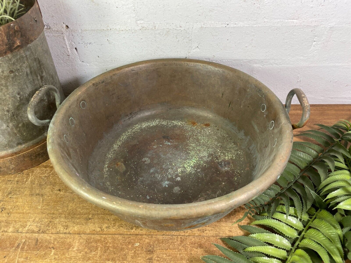 Large Antique Vintage Heavy Duty French Copper Jam Making Pot – Bucks ...