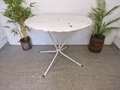 Vintage French Large Round Bistro Garden Patio Table