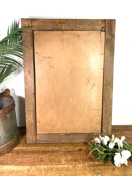 Vintage Antique Rustic Indian Wooden Window Frame Shutters Wall Garden Mirror