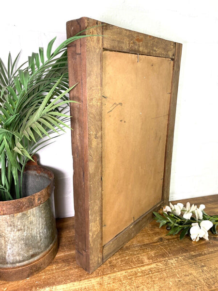 Vintage Antique Rustic Indian Wooden Window Frame Shutters Wall Garden Mirror