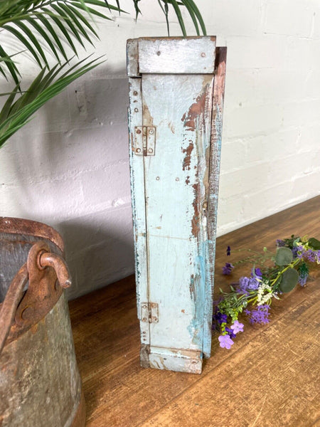 Vintage Rustic Indian Wooden Glazed Shop Display Bathroom Kitchen Wall Cabinet