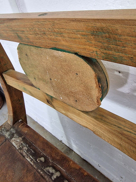 Antique Anglo Indian Colonial Hardwood Hand Carved Settle Bench Hallway Seat