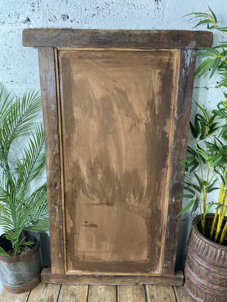 Large Vintage Antique Reclaimed Indian Solid Wooden Window Frame Garden Mirror