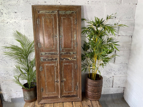 Large Vintage Antique Reclaimed Indian Solid Wooden Window Frame Garden Mirror