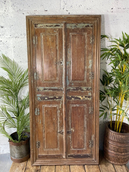 Large Vintage Antique Reclaimed Indian Solid Wooden Window Frame Garden Mirror