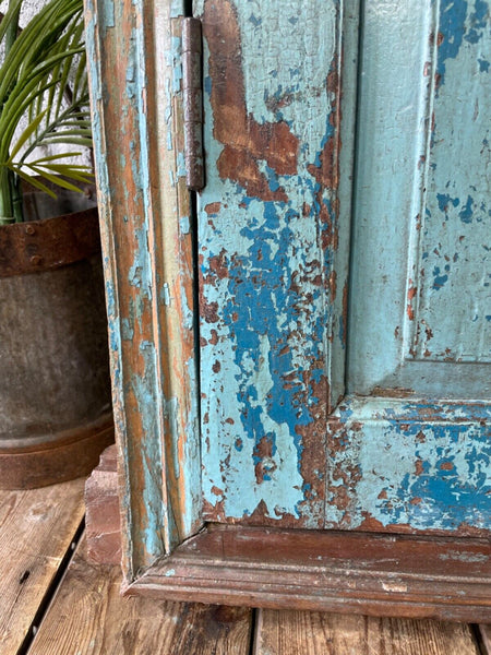 Large Vintage Antique Reclaimed Indian Solid Wooden Window Frame Garden Mirror