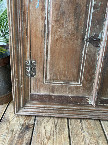 Large Vintage Antique Reclaimed Indian Solid Wooden Window Frame Garden Mirror