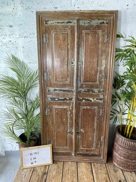 Large Vintage Antique Reclaimed Indian Solid Wooden Window Frame Garden Mirror