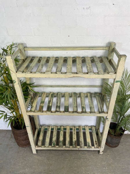 Vintage Reclaimed Indian Solid Wooden Cream Shelves Bookcase Racking Shelving