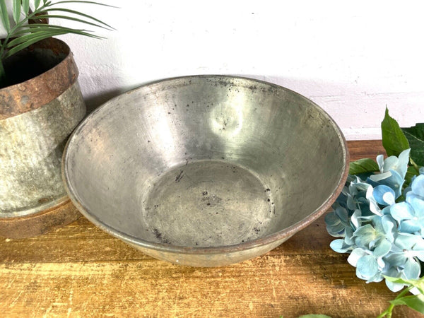 Vintage Industrial Heavy Duty Stainless Steel Mixing Bowl Dairy Farming Milking