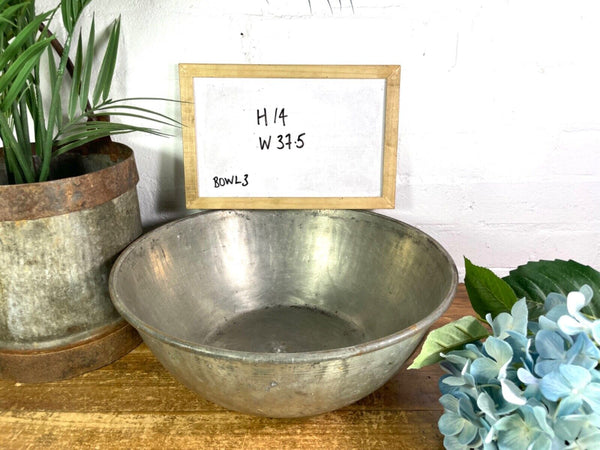 Vintage Industrial Heavy Duty Stainless Steel Mixing Bowl Dairy Farming Milking