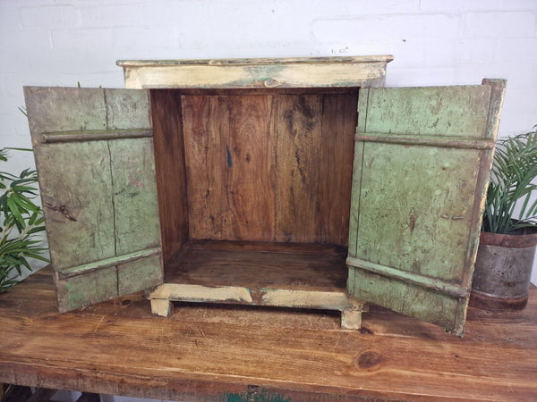 Vintage Reclaimed Indian Solid Wooden Bathroom Bed Side Table Drinks Cabinet