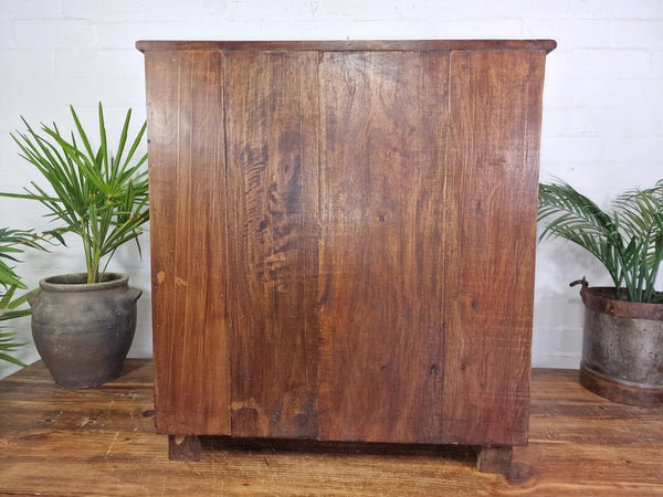 Vintage Reclaimed Indian Solid Wooden Bathroom Bed Side Table Drinks Cabinet