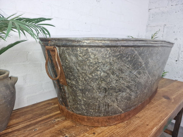 Rustic Reclaimed Large 4ft Galvanised Trough Garden Planter Bath Tub Ice Bucket