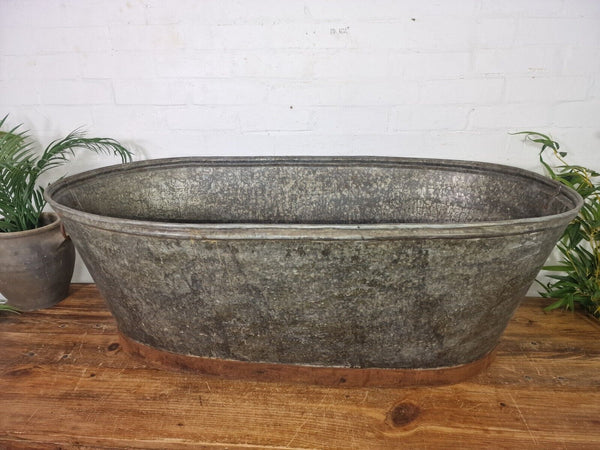 Rustic Reclaimed Large 4ft Galvanised Trough Garden Planter Bath Tub Ice Bucket