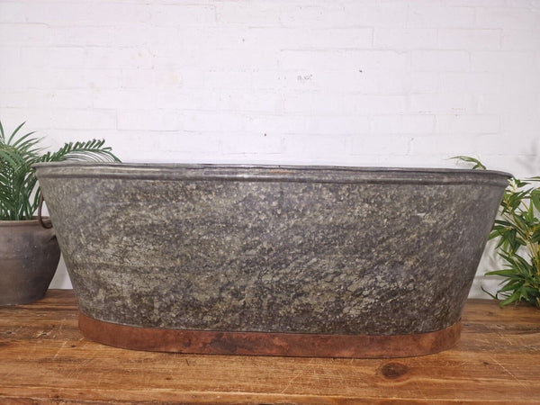 Rustic Reclaimed Large 4ft Galvanised Trough Garden Planter Bath Tub Ice Bucket