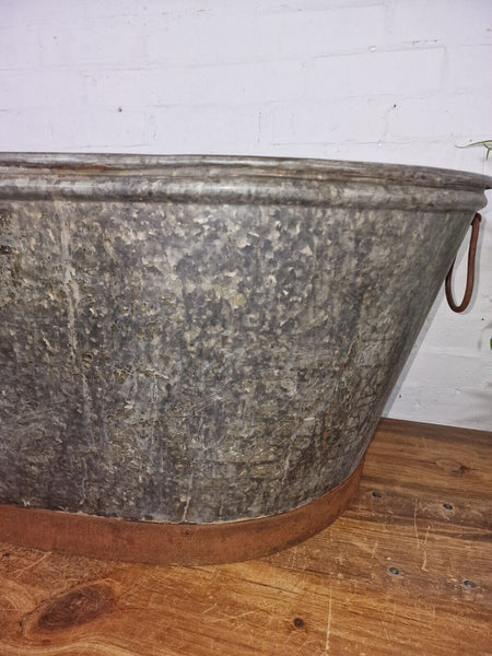 Rustic Reclaimed Large 4ft Galvanised Trough Garden Planter Bath Tub Ice Bucket