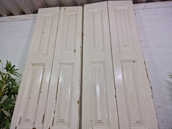 Vintage French Wooden Pine Bi Folding Window Door Shutters Screen Room Divider