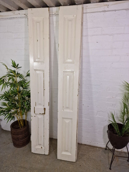 Vintage French Wooden Pine Bi Folding Window Door Shutters Screen Room Divider