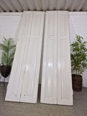 Vintage French Wooden Pine Bi Folding Window Door Shutters Screen Room Divider