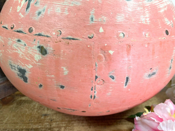 Authentic Indian Pink Rustic Hand Made Riveted Water Pot Dry Flower Vase