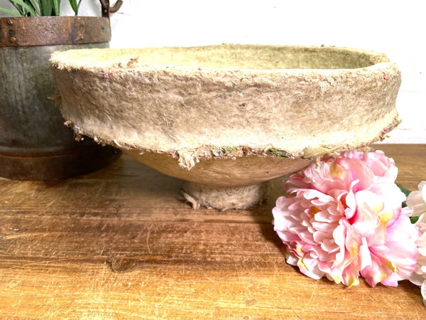 Vintage Wabi Sabi Indian Hand Made Paper Mache Bowl