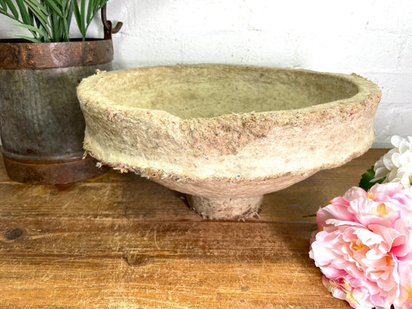 Vintage Wabi Sabi Indian Hand Made Paper Mache Bowl