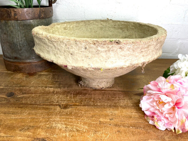 Vintage Wabi Sabi Indian Hand Made Paper Mache Bowl