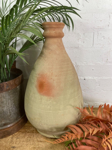 Rustic Mediterranean Terracotta Greek Bottle Amphora Olive Jar Planter Pot Vase