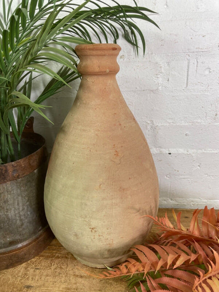 Rustic Mediterranean Terracotta Greek Bottle Amphora Olive Jar Planter Pot Vase