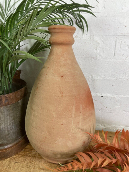 Rustic Mediterranean Terracotta Greek Bottle Amphora Olive Jar Planter Pot Vase