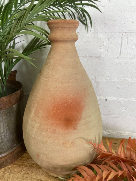 Rustic Mediterranean Terracotta Greek Bottle Amphora Olive Jar Planter Pot Vase