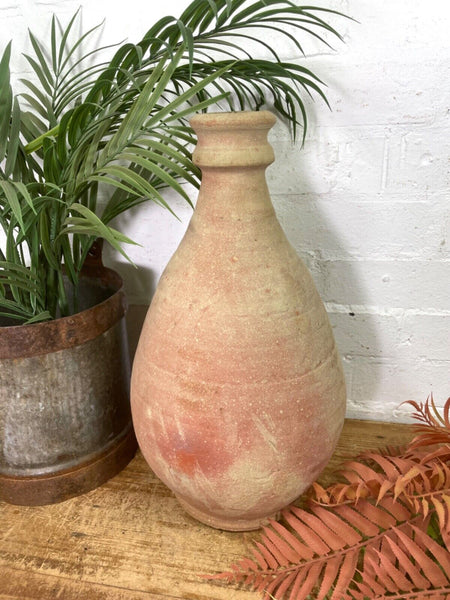 Rustic Mediterranean Terracotta Greek Bottle Amphora Olive Jar Planter Pot Vase