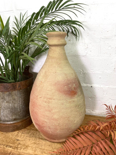 Rustic Mediterranean Terracotta Greek Bottle Amphora Olive Jar Planter Pot Vase