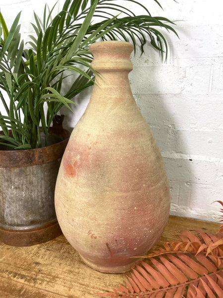 Rustic Mediterranean Terracotta Greek Bottle Amphora Olive Jar Planter Pot Vase