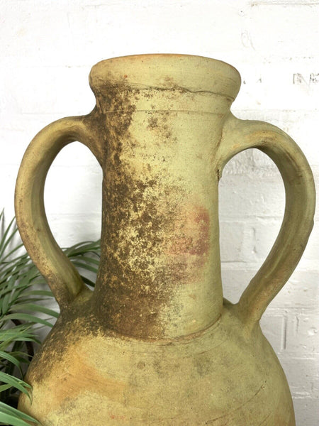 Rustic Vintage Mediterranean Terracotta Olive Storage Jar Amphora Urn Pot Vase