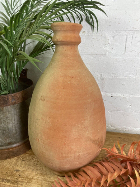 Rustic Mediterranean Terracotta Greek Bottle Amphora Olive Jar Planter Pot Vase