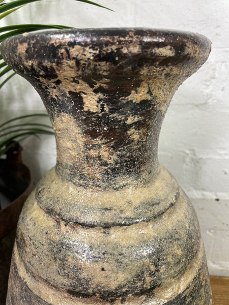 Rustic Hand Made Wabi Sabi Mediterranean Terracotta Pot Vase Urn Dry Flowers