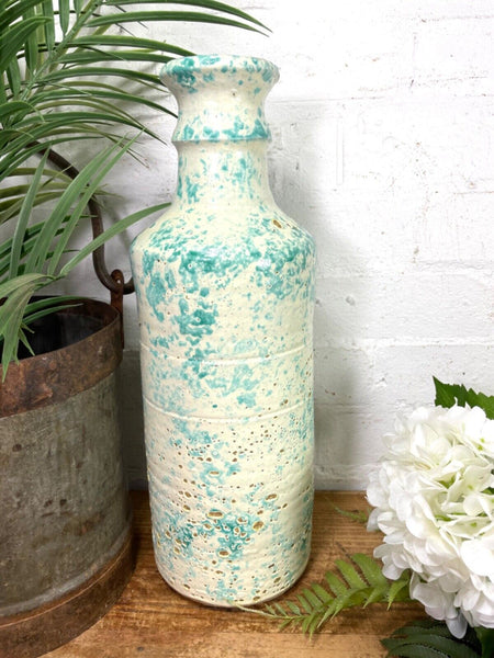 Rustic Italian Style Hand Made Terracotta Bottle Vase Amphora Dry Flowers