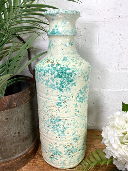 Rustic Italian Style Hand Made Terracotta Bottle Vase Amphora Dry Flowers