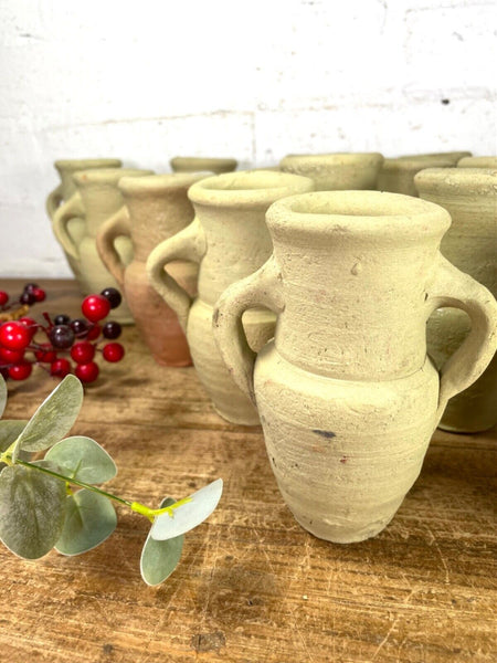 Small Mini Rustic Mediterranean Terracotta Olive Storage Jar Amphora Urn Pot