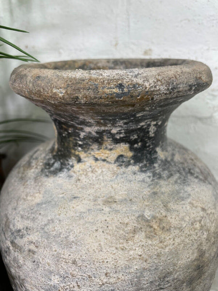 Rustic Hand Made Wabi Sabi Mediterranean Terracotta Pot Vase Urn Dry Flowers