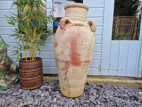 Very Large Rustic Mediterranean Terracotta Pot Roman Urn Garden Planter Amphora