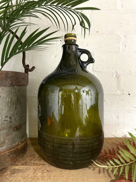 Vintage French Moulded Glass Demijohn Carboy Wine Bottle Vessel Vase