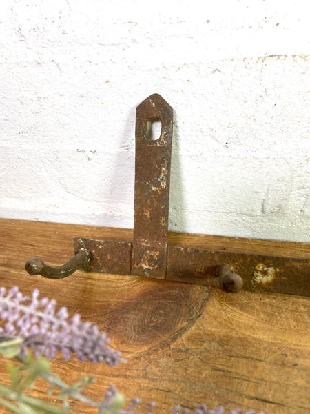 Vintage Rustic French Metal Butchers Meat Kitchen Utensil Hooks Coat Stand Rack