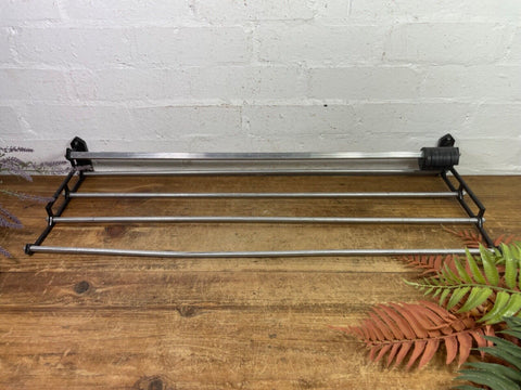 Vintage Retro Mid Century Bauhaus Style Aluminium Wall Coat Hanger Rack