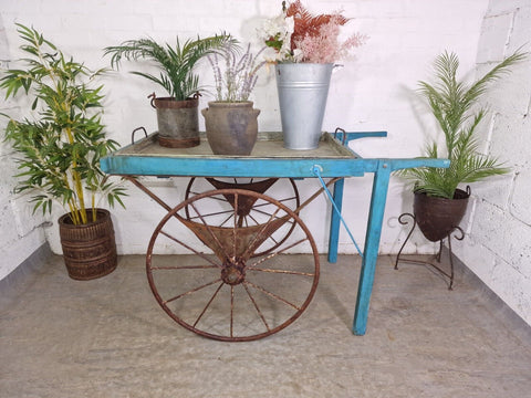 Reclaimed Hand Made Recycled Wood Sweet Market Flower Cart Wedding Display Prop