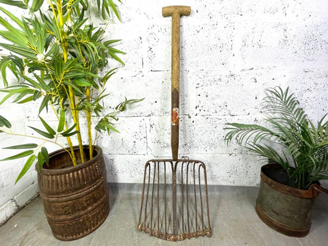 Antique Vintage Potato Spade Fork Farming Agricultural Garden Tool Display Props